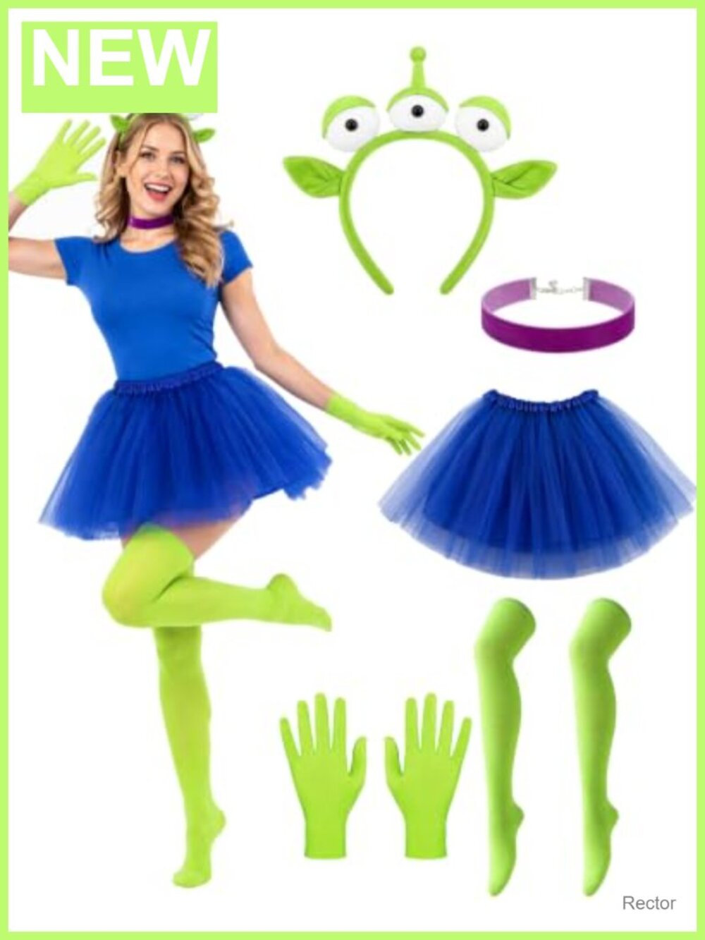 Alien costume accessories set tutu headband gloves stockings choker